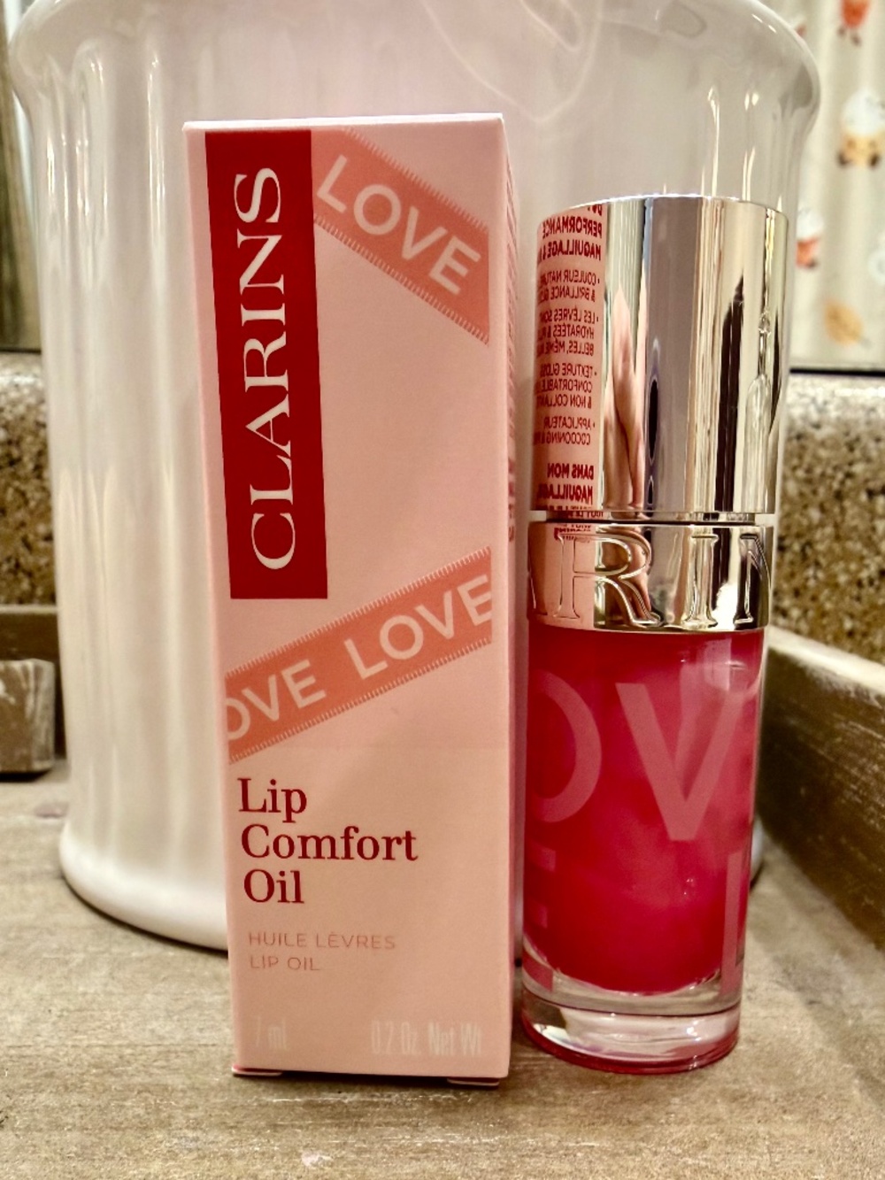 Clarins Lip Comfort Oil In Rosy Kiss - LOVE Collection - NWT